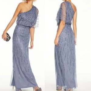 One shoulder Dusty Blue NWT  evening gown